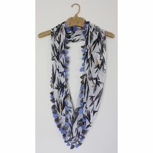 ❣️ Nicole Miller Infinity Tassel Floral Scarf